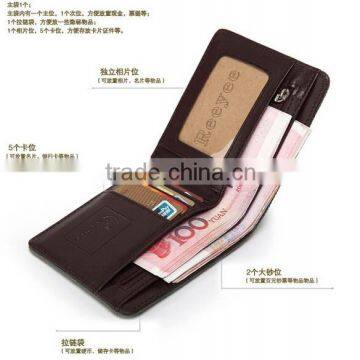 New Mens Boys Plain Canvas Velcro Leather Wallet With id Window photo-3