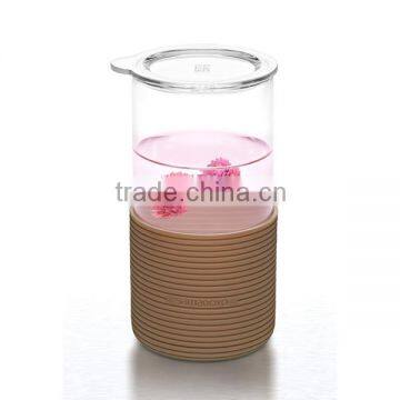 SAMADOYO 450ML Heat Proof Clear Glass Tea Cups With Lid China Factory Supply