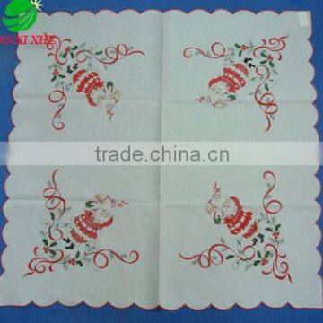 Satin table cloth with Santa Claus embroidery