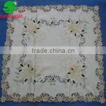 100% polyester embroidery christmas table cloth with cutwork houseware household textile