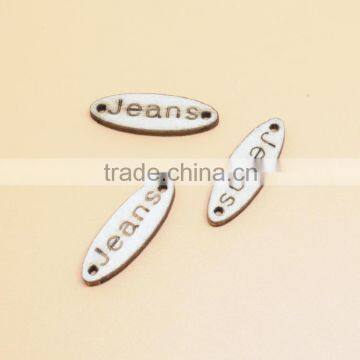 Sedex Audited Factory 2 Pillar Oval Shape Sew-on Wooden Badges For Garment photo-2