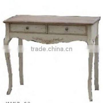 Hand carved antique french style wooden entryway sofa console table