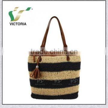 Stripe Paper Straw Beach Bags