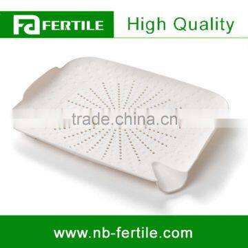 WFZ123573 White Color Wash Vegetable Prepare Kitchen Utensil Sink Station Flat Colander Food Strainer