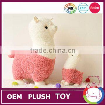 Custom wholesale handmade pink alpaca plush 2015