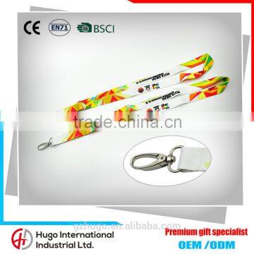 Customized Popular Silk Printing Metal Hook Polyester Lanyard