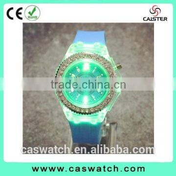 Cheap Crystal Watch Silicone Watches Band Colorful Lights Watch China photo-2