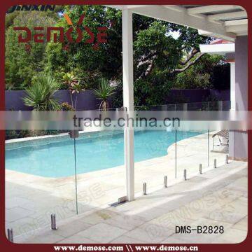 swimming pool fence glass balustrade brass handrail