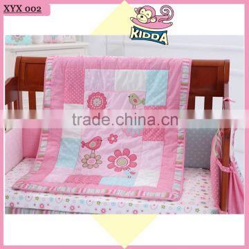 100%Cotton Crib Bedding Happy Birds Baby Girl Bedding Set photo-2