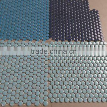 most popular and hot sale glazed penny round shape mosaic tile with many different colors