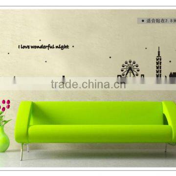 "Urban Silhouette" PVC Wall Stickers, Removable Wall Stickers 1/3