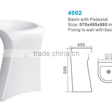 Yibeini Bathroom Sink Ceramic Pedestal Basin photo-4