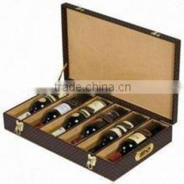 Custom leather 6 Bottle cardboard Wine Box for 6 bottles factory in Guangzhou