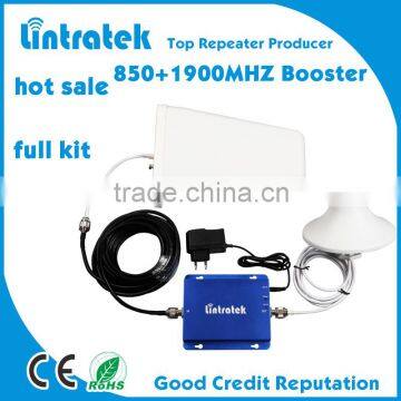 Mobile signal booster dual band 850/1900mhz cell phone signal amplifier hot sale in Americal 2G 3G signal repeater for home