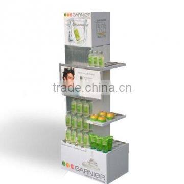 Professional Tiered Cosmetic Display Stands For Supermarket Promotion