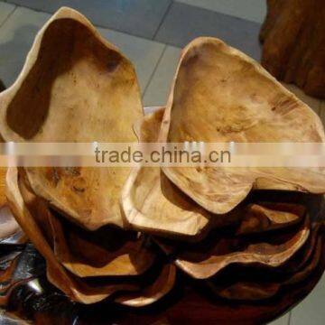 New hand carved health food containers natural wood root plate
