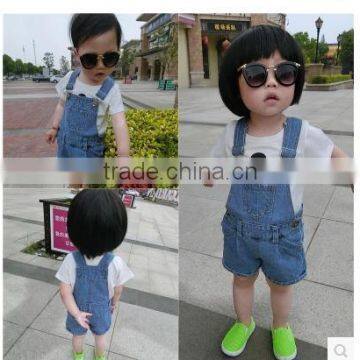 15 New Kids Summer baby boy girl children Denim Bib shorts open 2-3-4-5