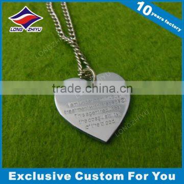 Custom engraved heart shaped dog tags printing tag with epoxy