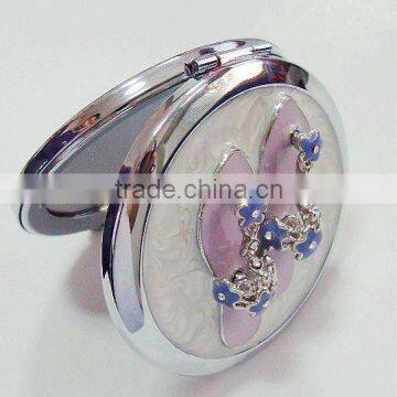 Splendid round metal makeup pocket mirorr with paint
