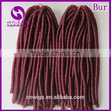 ( Burgundy Color ) HARMONY 18inch 110grams Synthetic dread locks twist hair extensions dreadlocks braiding hair