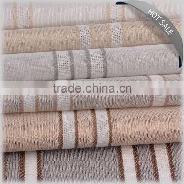 2016 hot sale geometric pattern sheer vertical stripe polyester curtain fabric