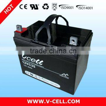 12v35ah AGM Deep Cycle lead acid storage mf Battery for UPS&bicycle