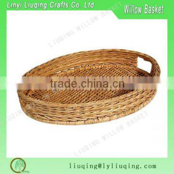 Large Oval Handled Wicker Serving Tray christmas fruit gift tray for wedding