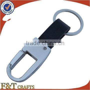 Zinc Alloy Plain Real Leather Custom Shape Keychain With Strap for Men photo-3