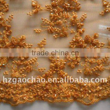 Fashion bridal beaded embroidery fabric