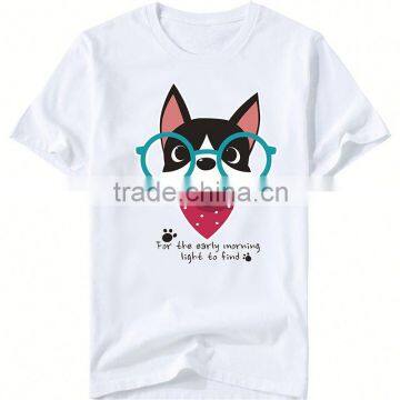 oem logo printing t shirt lovely animals pattern plain t shirt wide neck men promotion t shirt with high quality