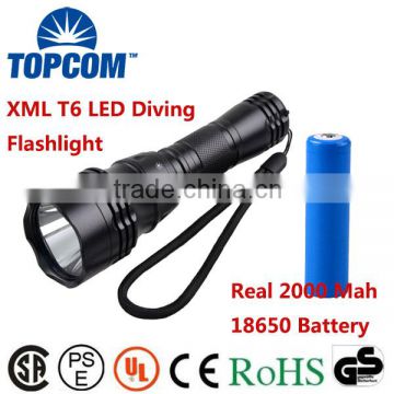 XM-L T6 U2 LED 1800Lm 5 Modes Waterproof Scuba Diving Flashlight Underwater Waterproof Submarine Light Lamp Flashlight Torch