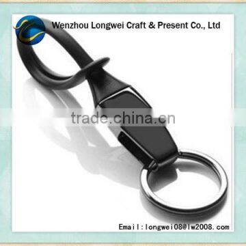 black soft PVC keychain easy open