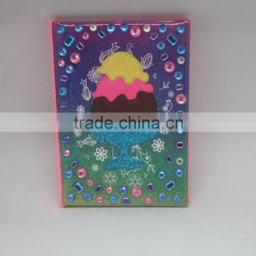 Delicious and shinning ice craem customized PVC glitter journal