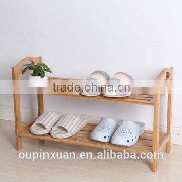 portable -type furniture,two tiers bamboo shoes display rack