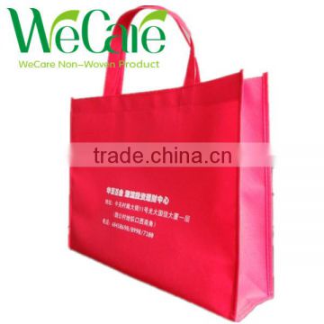 Disposable Non woven Pink tote shopping bag with handles