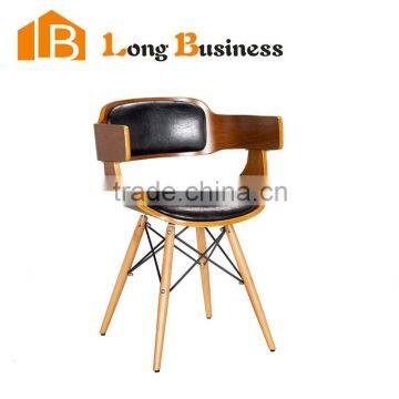 LB-5028-6 New Arrivals Modern Design Leather Bar Chair with Solid Wood Legs