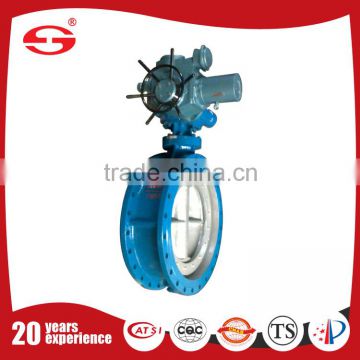 worm gear Three eccentric metal hard butterfly valve with pneumatic actuator