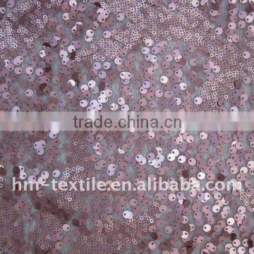 3mm and 7mm paillette sequin net embroidery fabric for fashion garment