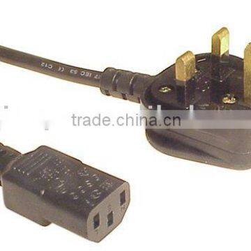 UK 3 pin power cord/BSI power cable/UK type plug