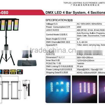 High Quality 480 (R192, G144, B144) RGB LED Par System DJ Lighting