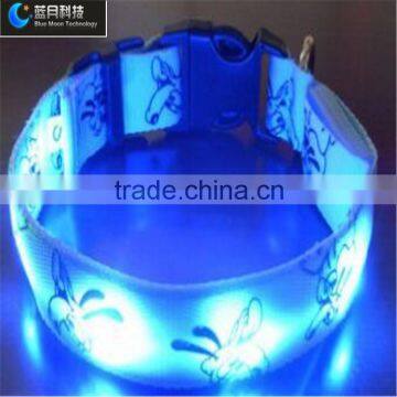 New Design Blue Double Sided Flashing Led Dog Collar