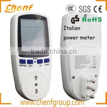 CE Approval Multi-function Italian Plug Socket Digital Power Meter