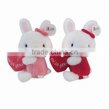 JM8869 Plush Toy for Valentine's Day, Rabbit with Heart