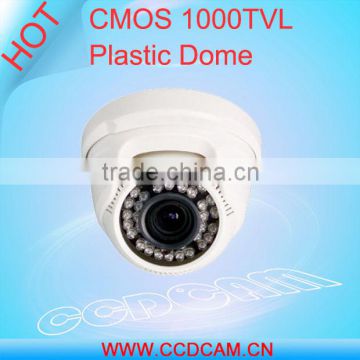 plastic dome Day night vision CMOS 1000TVL cctv camera