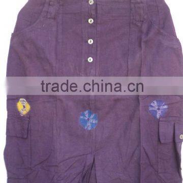 Plain Dyed Technics and Cotton / Cotton Fabric Type Denim Tie Dye Pattern Skirts photo-2