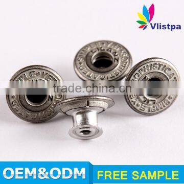 Brass Wholesale Engraved Logo Flat Metal Tack Decorative Types of Buttons for Jeans photo-6