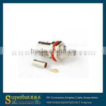 bnc jack connector Crimp female Front Mount bulkhead O-ring for LMR100 screw bnc connector