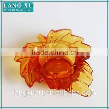 LX-Z182 Home Goods amber color christmas unique gifts bulk tealight maple leaf candle holder