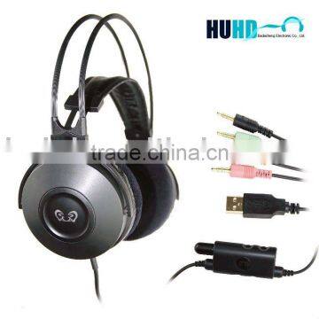 DVD home theater headset true 5.1 surround sound with detachable microphone