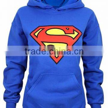 Superman / Superwomen Customized Turtle Collar Polyester Stretch Pullover Hoodies For Women